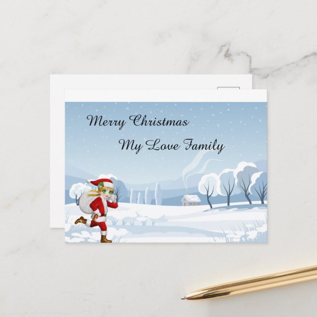 Frohe Weihnachtskarte Postkarte (Vorderseite/Rückseite Beispiel)