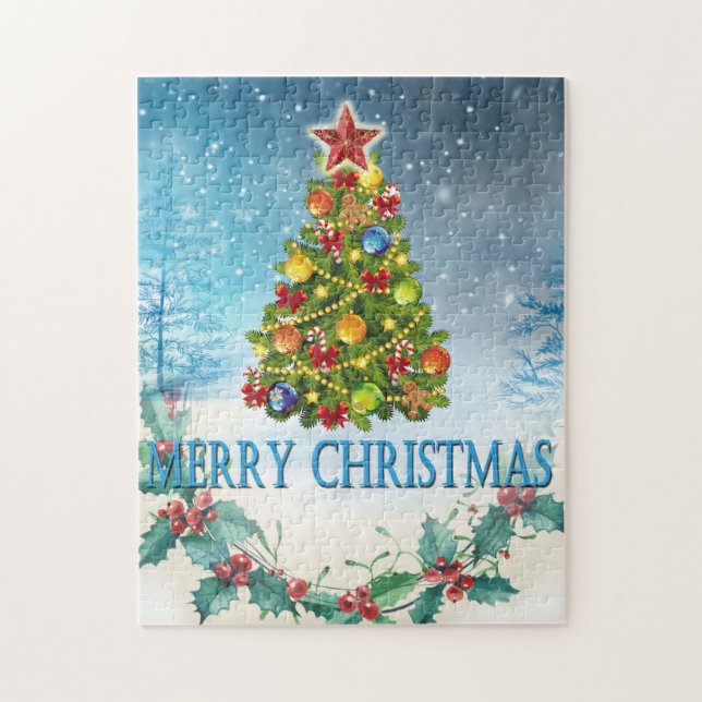 Frohe Weihnachtskarte Puzzle (Vertikal)