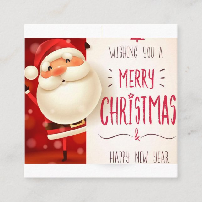 Frohe Weihnachtskarte Quadratische Visitenkarte (Vorderseite)