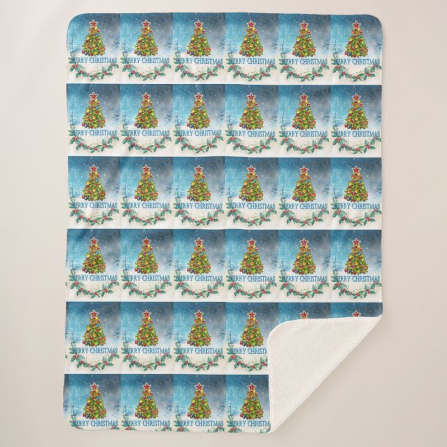 Frohe Weihnachtskarte Sherpadecke (Vorderseite)