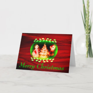Frohe Weihnachtskarte Vintag Feiertagskarte