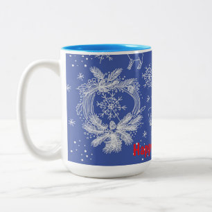 Frohe Weihnachtskarte Zweifarbige Tasse