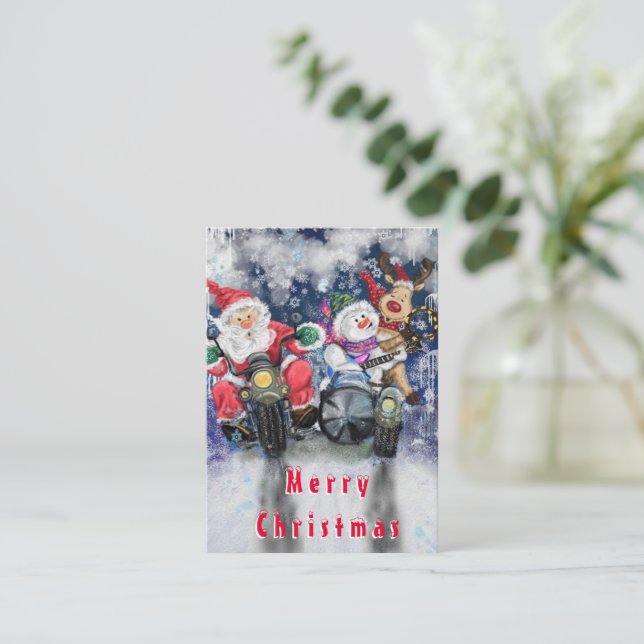 Frohe Weihnachtskarten mit glücklichen Freunden Mitteilungskarte (Stehend Vorderseite)