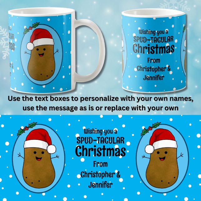 Frohe WeihnachtsKartoffel Personalisiert Kaffeetasse (Von Creator hochgeladen)