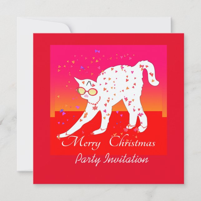 Frohe Weihnachtskat Einladung (Vorderseite)