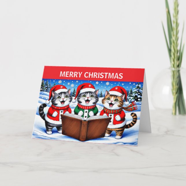 Frohe Weihnachtskat Feiertagskarte (Vorderseite)
