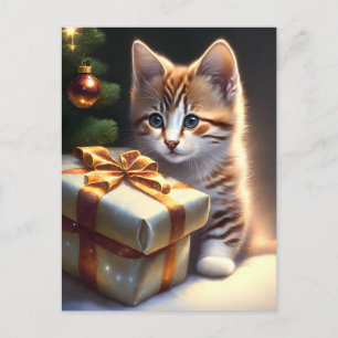Frohe Weihnachtskatze Postkarte
