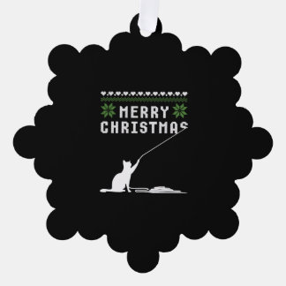 Frohe Weihnachtskatze Ugly Sweater Ornament Karte