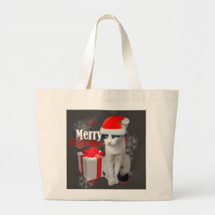 Frohe Weihnachtskatze und -pack Jumbo Stoffbeutel