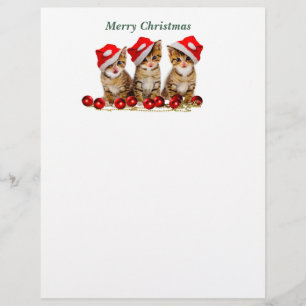 Frohe Weihnachtskatzen Briefbogen