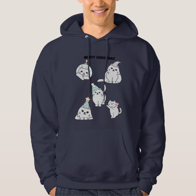 Frohe Weihnachtskatzen  Hoodie (Vorderseite)