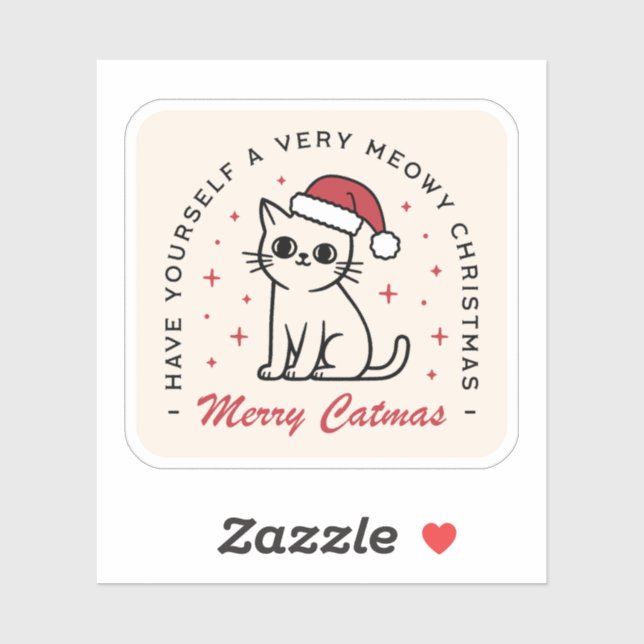 Frohe Weihnachtskatzenästhetik Catmas Aufkleber (Blatt)