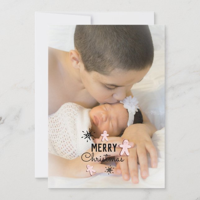 Frohe Weihnachtskekse Gingerbread Foto-Karte Einladung (Vorderseite)