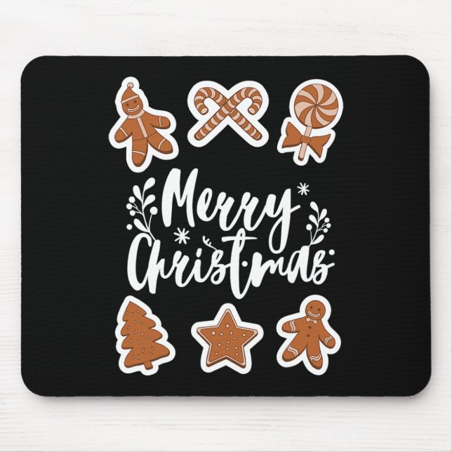 Frohe Weihnachtskekse Gingerbread Man Tree Bakin Mousepad (Vorne)