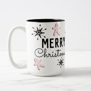 Frohe Weihnachtskekse Gingerbread Zweifarbige Tasse