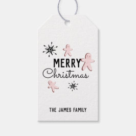 Frohe Weihnachtskekse Lebkuchen Pink Geschenkanhänger