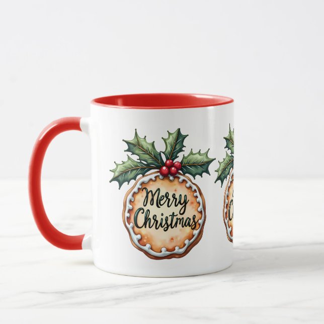 Frohe Weihnachtskekse mit Holly Berries Tasse (Links)