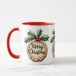 Frohe Weihnachtskekse mit Holly Berries Tasse