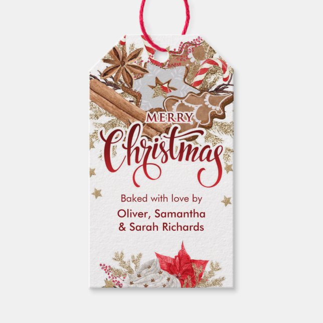 Frohe Weihnachtskekse Weihnachtsgebäck Tag Geschenkanhänger (Vorderseite)