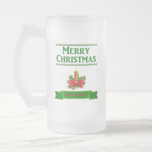 Frohe Weihnachtskerze Mattiert Glass Bierbraun Tas Mattglas Bierglas
