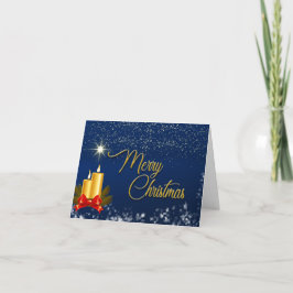 Frohe Weihnachtskerze mit/bearbeitbarer Glaubensbo Dankeskarte