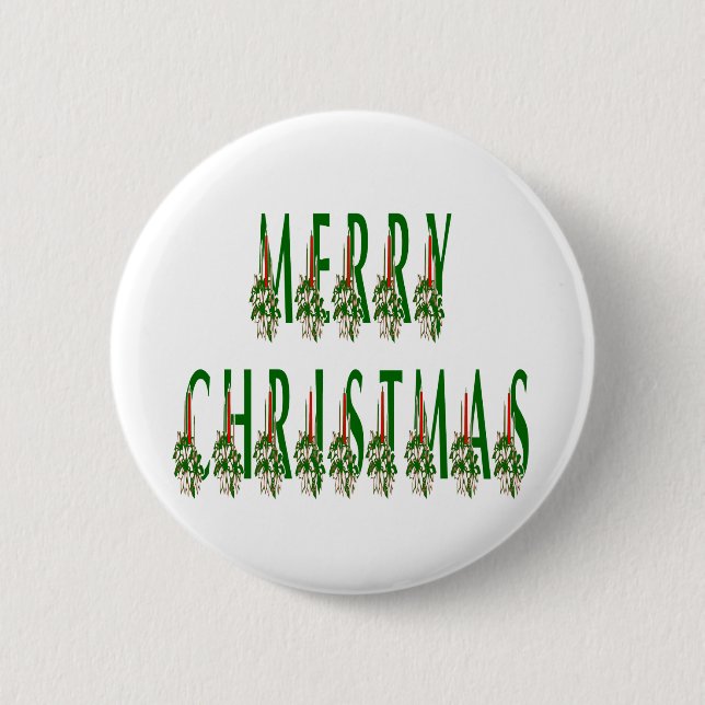 Frohe Weihnachtskerze Schriftart Button (Vorderseite)