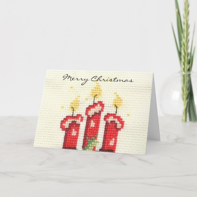 Frohe Weihnachtskerzen Feiertagskarte (Vorderseite)