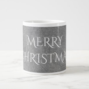 Frohe Weihnachtskhalkboard Typografie Schwarz-weiß Jumbo-Tasse