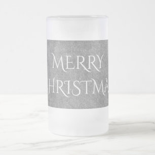 Frohe Weihnachtskhalkboard Typografie Schwarz-weiß Mattglas Bierglas
