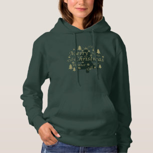 Frohe Weihnachtskiefer dekoriert Hoodie