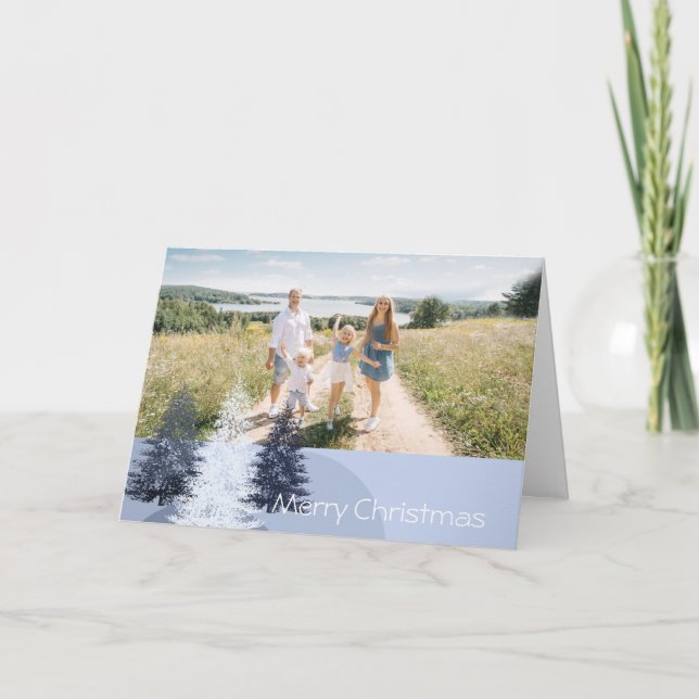 Frohe Weihnachtskiefern Feiertagskarte (Vorderseite)