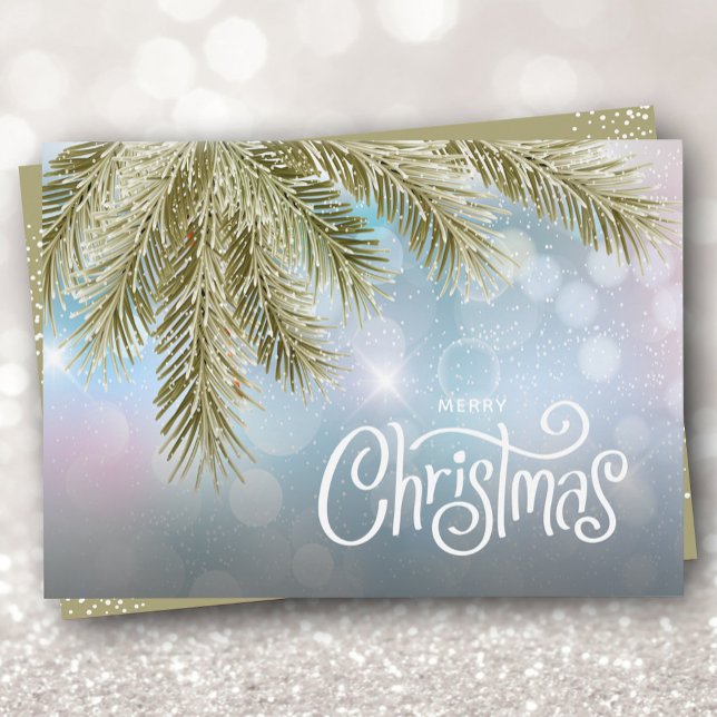 Frohe Weihnachtskiefern Flat Feiertagskarte (Von Creator hochgeladen)