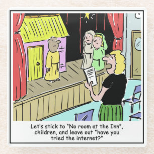 Frohe Weihnachtskinder und Krippenspiel Glasuntersetzer