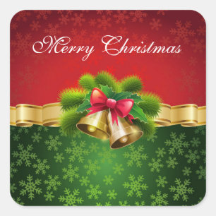 Frohe Weihnachtskleber Quadratischer Aufkleber
