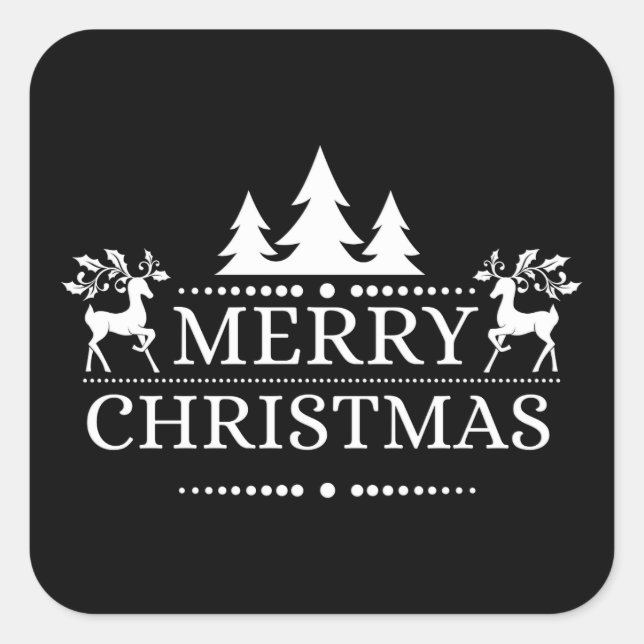 Frohe Weihnachtskleber Quadratischer Aufkleber (Vorderseite)