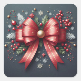 Frohe Weihnachtskleber Quadratischer Aufkleber