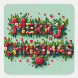 Frohe Weihnachtskleber Quadratischer Aufkleber