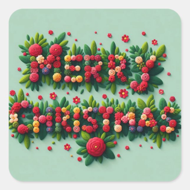 Frohe Weihnachtskleber Quadratischer Aufkleber (Vorderseite)