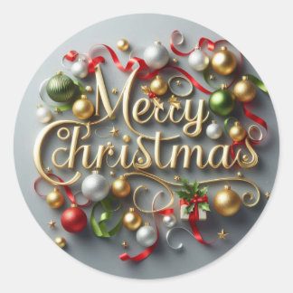 Frohe Weihnachtskleber Runder Aufkleber