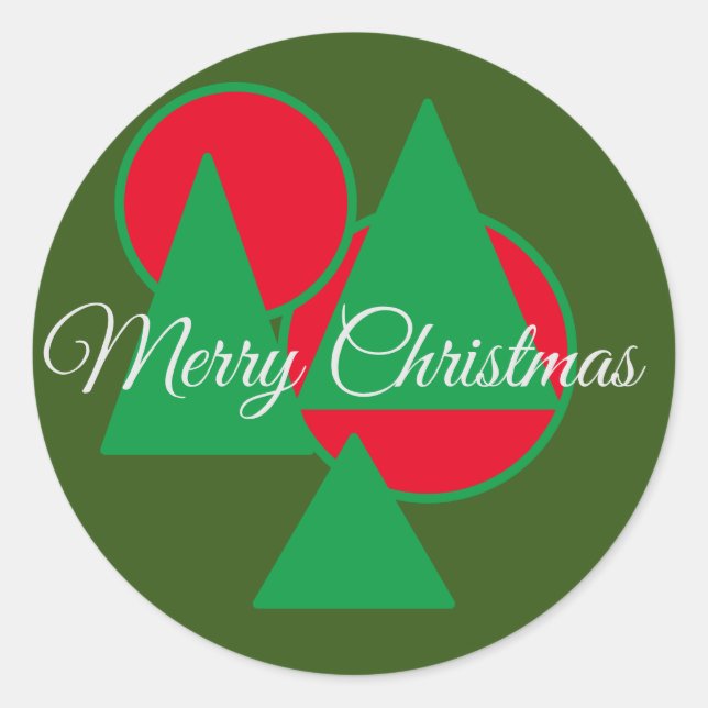 Frohe Weihnachtskleber Runder Aufkleber (Vorderseite)
