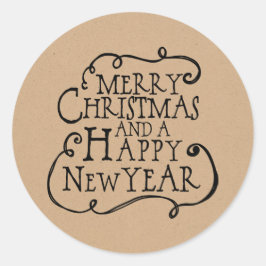 Frohe Weihnachtskleber Runder Aufkleber