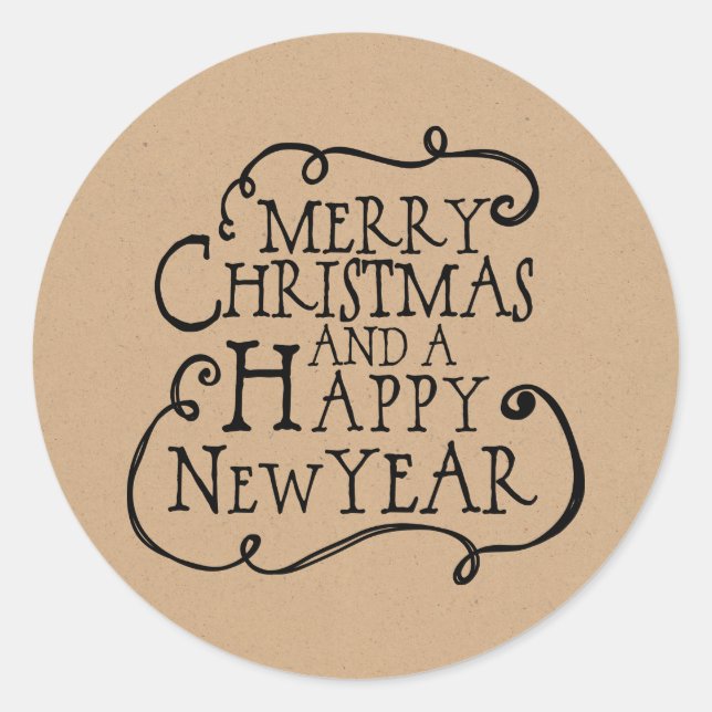 Frohe Weihnachtskleber Runder Aufkleber (Vorderseite)