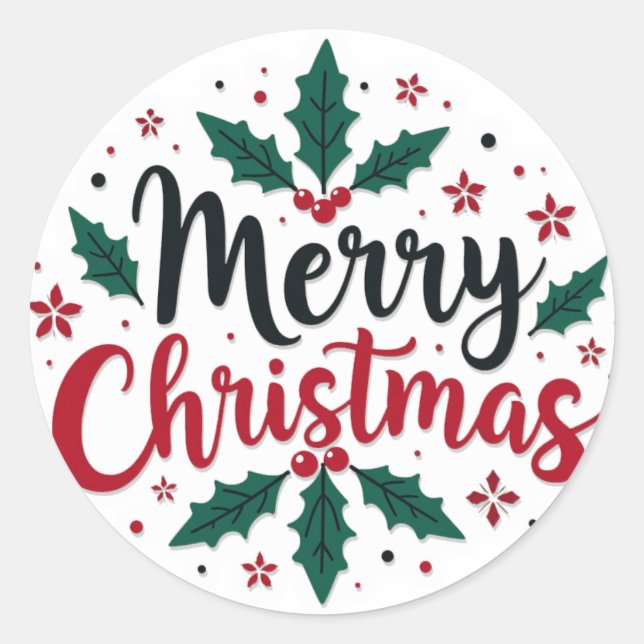 Frohe Weihnachtskleber Runder Aufkleber (Vorderseite)