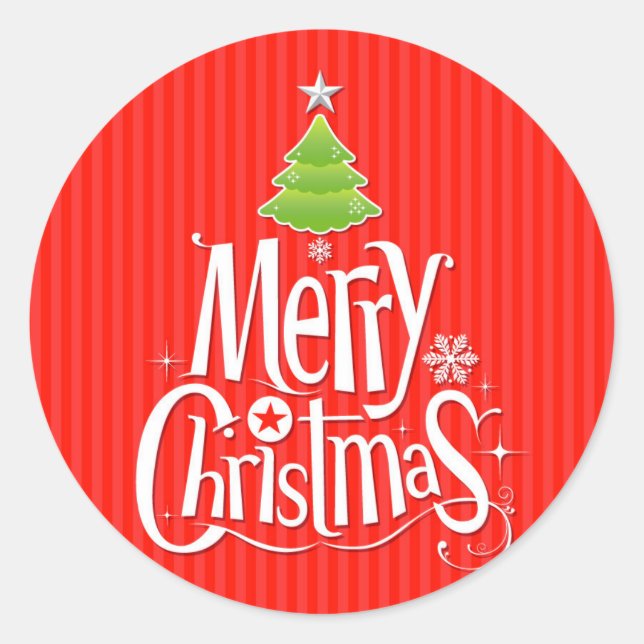 Frohe Weihnachtskleber Runder Aufkleber (Vorderseite)