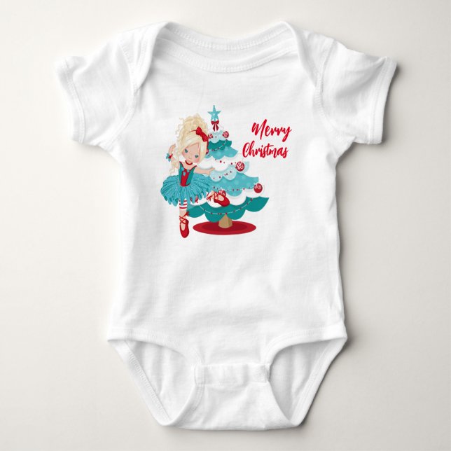Frohe Weihnachtskleider Baby Strampler (Vorderseite)