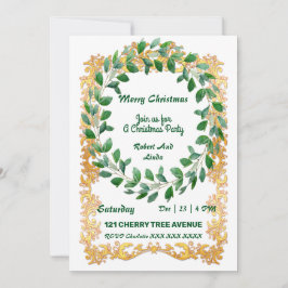 Frohe Weihnachtskleider Gold Frame Party Einladung