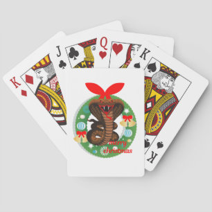 Frohe Weihnachtskobra-Schlange Spielkarten