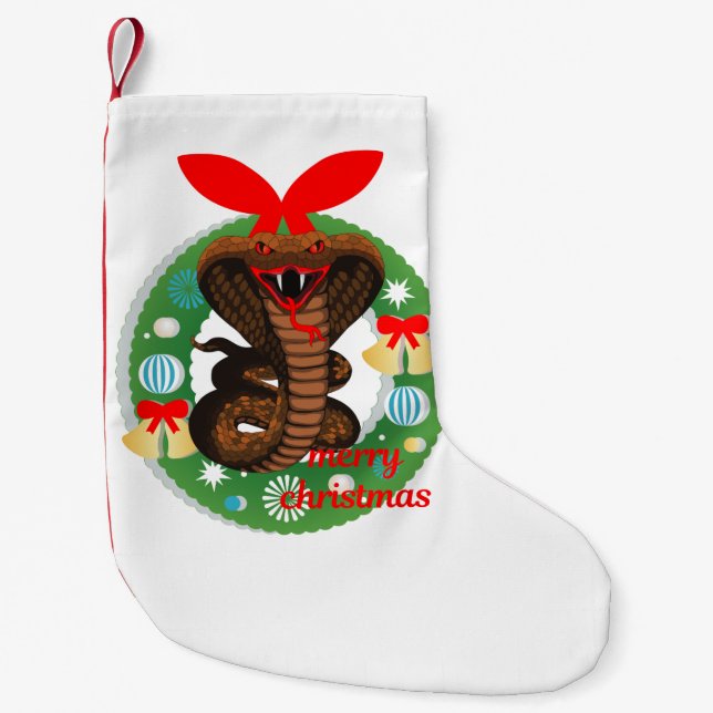 Frohe Weihnachtskobra-Schlange Strumpf Kleiner Weihnachtsstrumpf (Vorderseite)
