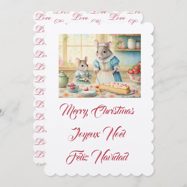 Frohe Weihnachtskochen mit Mama Einladung (Vorne/Hinten)