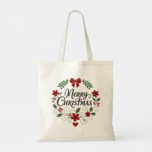 Frohe Weihnachtskreide Budget Tote Tag Tragetasche